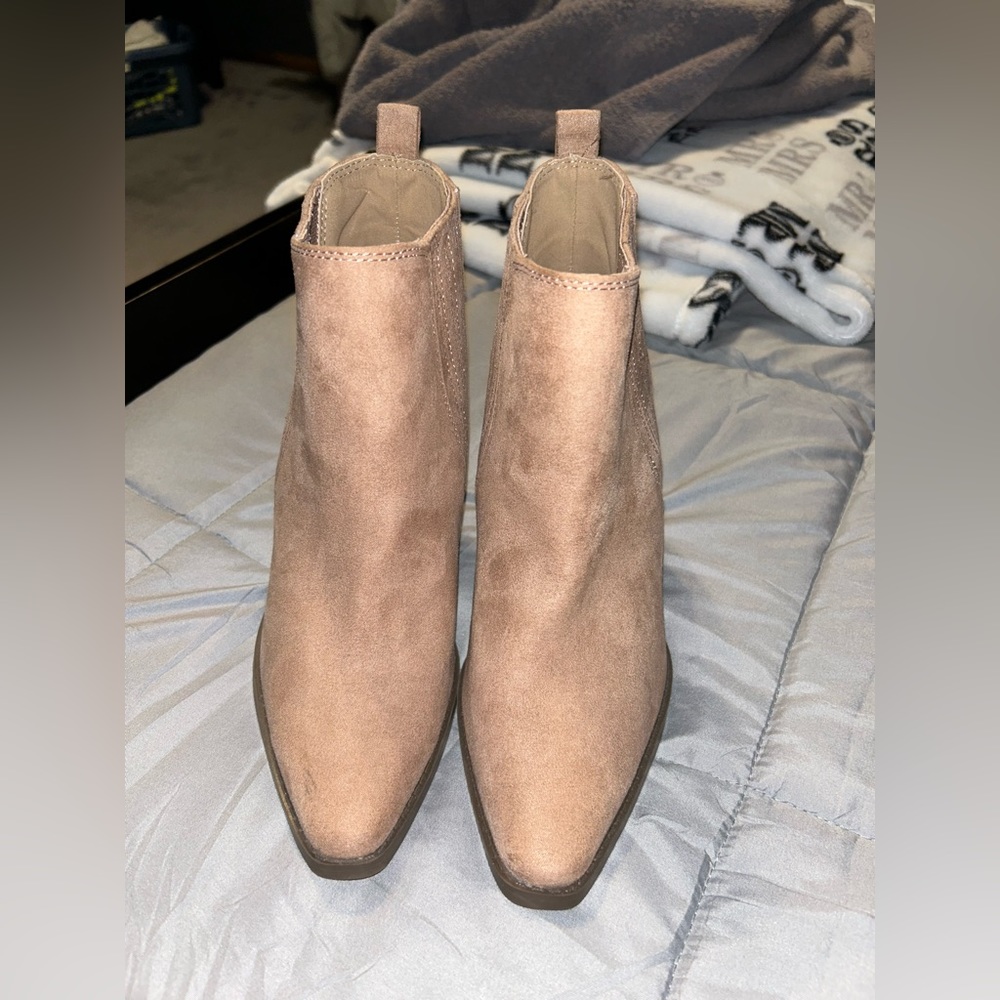 Tan ankle booties